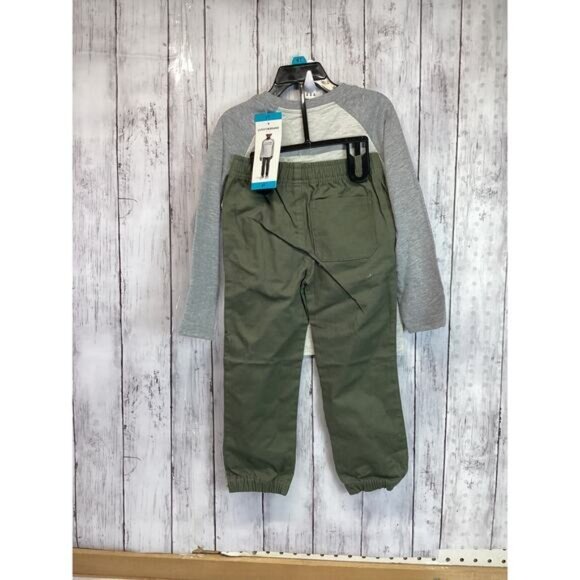 Lucky Brand Boys' Knit Woven T-Shirt Pants Set Long Sleeve Cotton NWT Size 2T - Picture 2 of 3